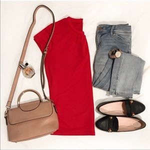 Halogen Red Short Sleeve Blouse